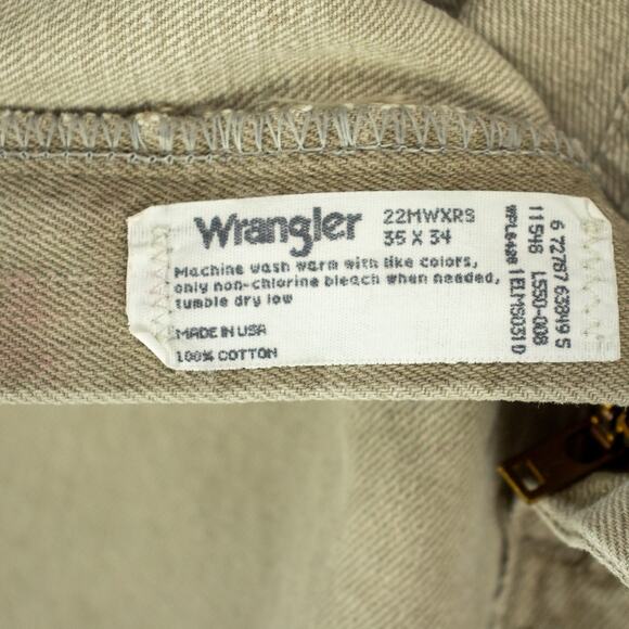 Wrangler Men's 20X Jeans 5-Pocket Tan Cotton 35x34 Relaxed Straight Leg New Flaw - Picture 3 of 11